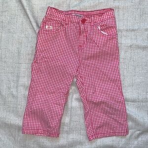GAP Stretch Pink Plaid Cotton Blend Girl Pants (3 years)